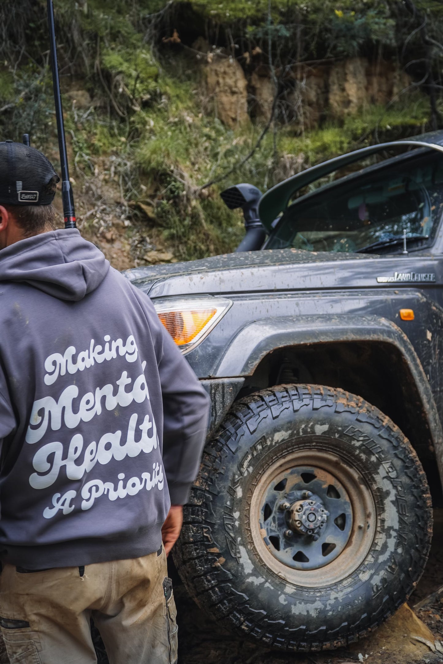 DARK GREY 'MENTAL HEALTH' HOODIE